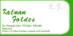 kalman foldes business card